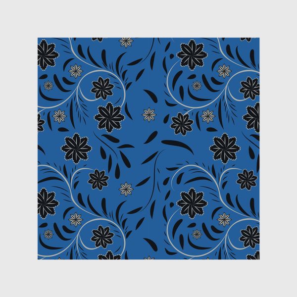 Шторы «pattern with flowers and leaves hohloma style »