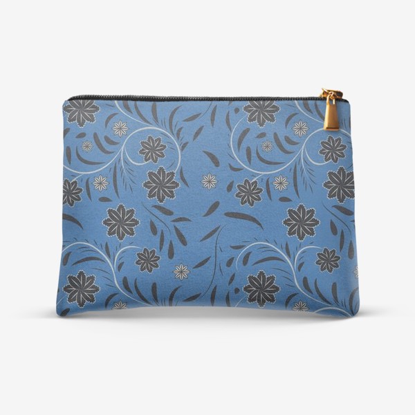 Косметичка «pattern with flowers and leaves hohloma style »