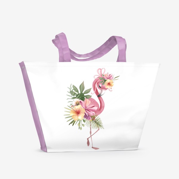 Пляжная сумка «Розовый фламинго»
