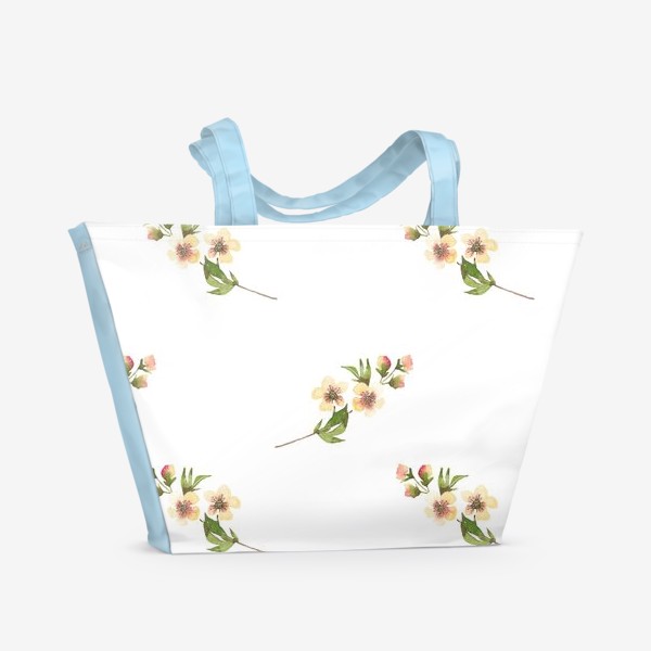 Пляжная сумка «Паттерн из акварельных цветов »