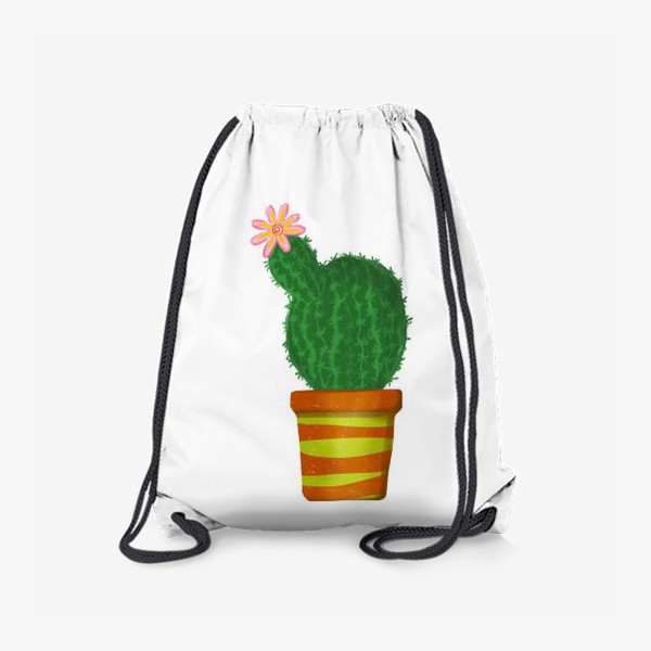 Рюкзак «Цветущий кактус в горшке»