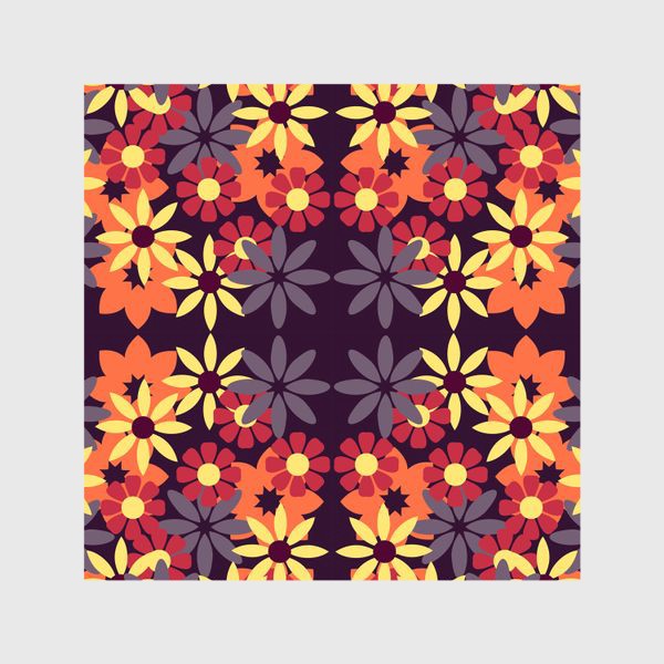 Шторы «pattern with leaves and flowers doodling style»