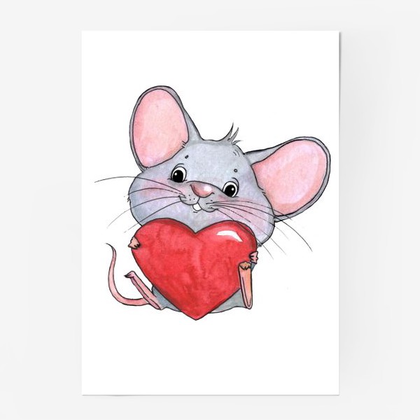 Постер «мышонок с сердцем»