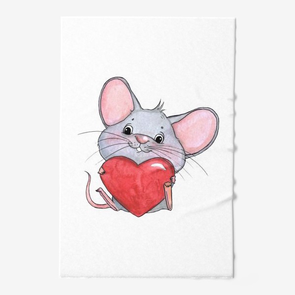 Полотенце «мышонок с сердцем»