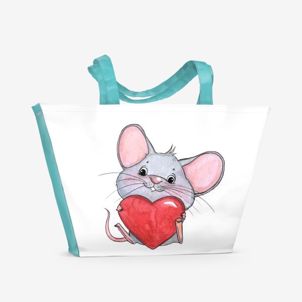 Пляжная сумка «мышонок с сердцем»
