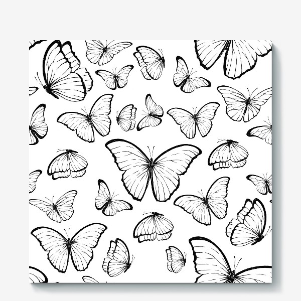 Холст «Черно-белые бабочки»