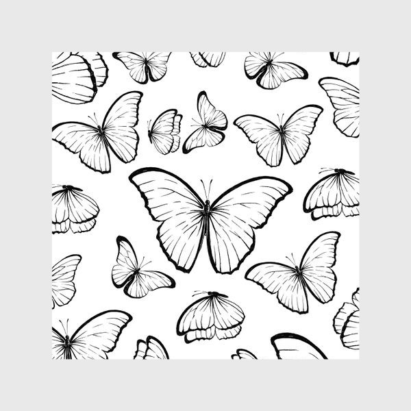 Шторы «Черно-белые бабочки»