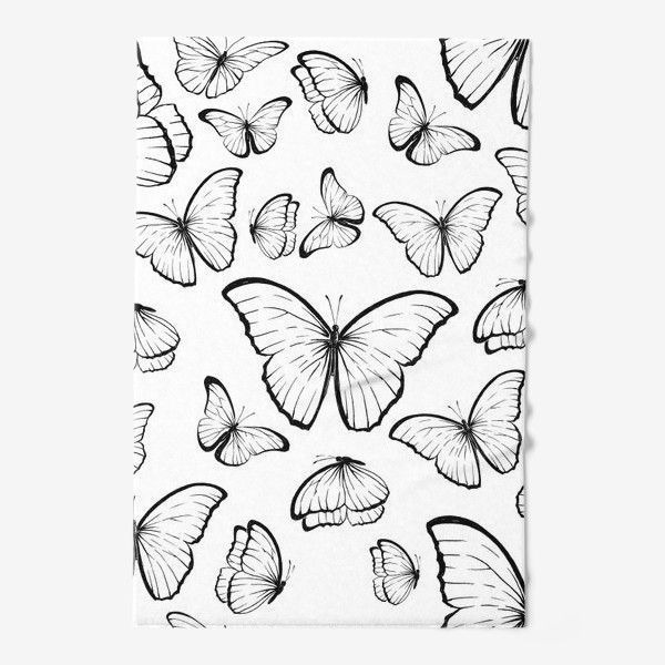 Полотенце «Черно-белые бабочки»