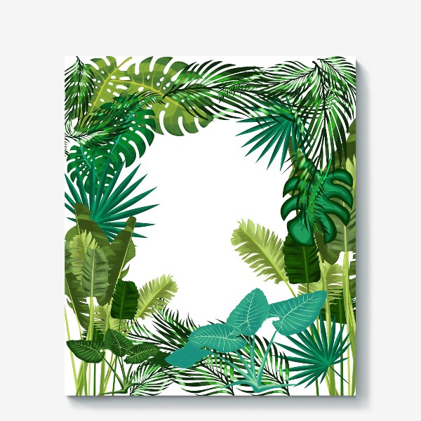 Холст «Зеленые мотивы джунглей »