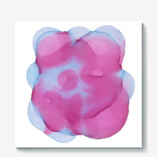 Холст «Абстракция голубых и розовых чернил»