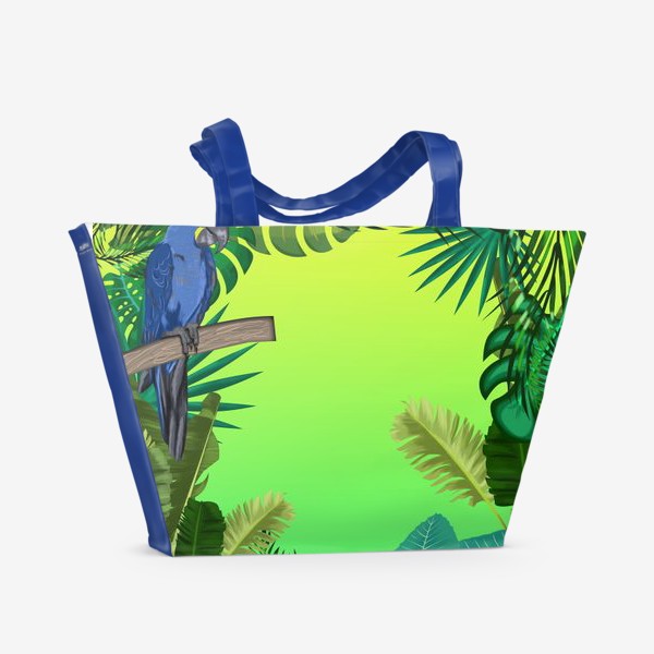 Пляжная сумка «Попугай в джунглях»