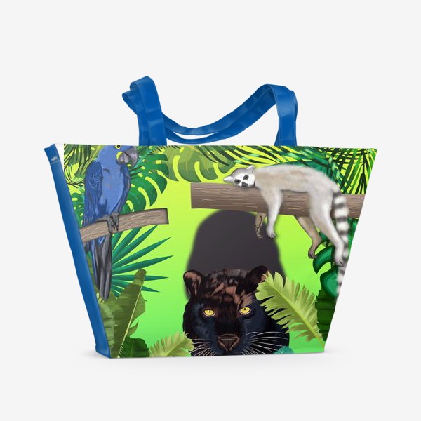 Пляжная сумка «Душевная компания в джунглях »