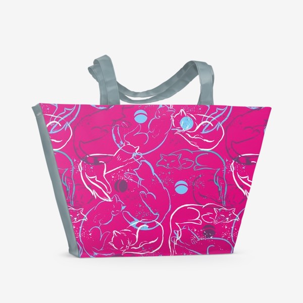 Пляжная сумка «Котовасия в розовом»