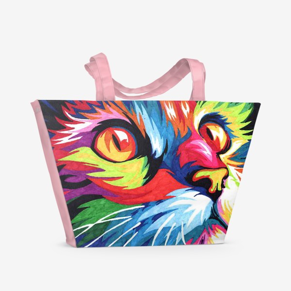 Пляжная сумка «Кот в стиле поп арт»