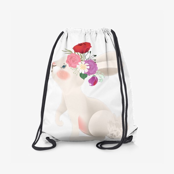 Рюкзак «Зайчик с венком из цветов»