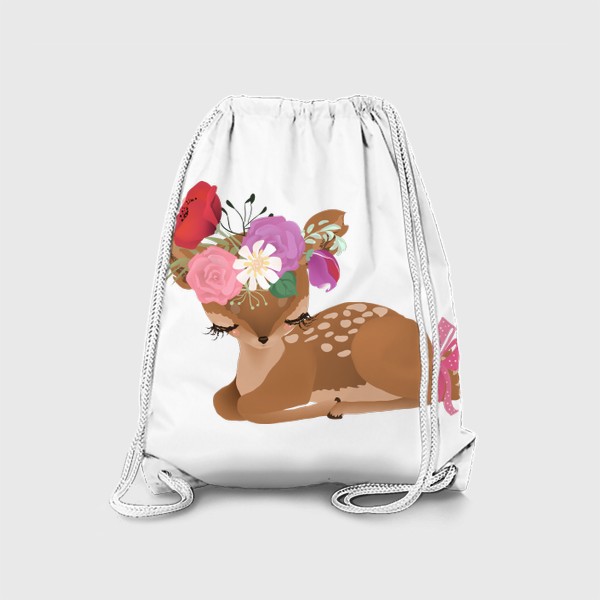 Рюкзак «Олененок с цветами»