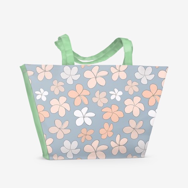 Пляжная сумка «Цветы разноцветные паттерн. »