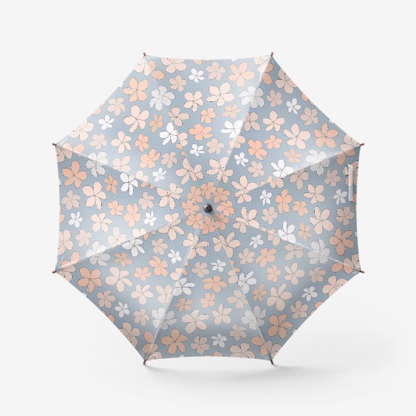 Зонт «Цветы разноцветные паттерн. »
