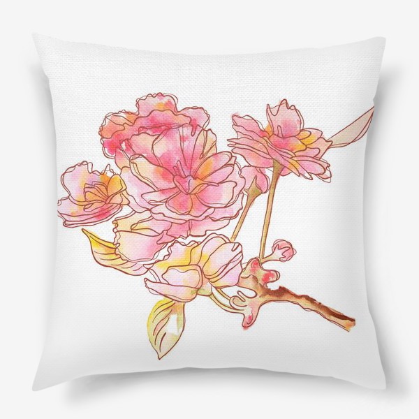 Подушка «Цветы розовые»