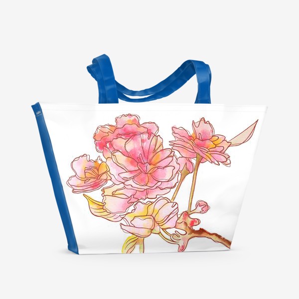 Пляжная сумка &laquo;Цветы розовые&raquo;