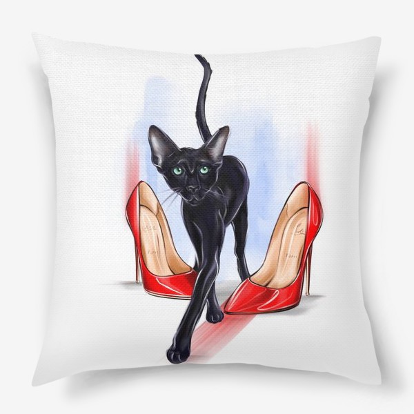 Подушка «чёрный кот fashion»