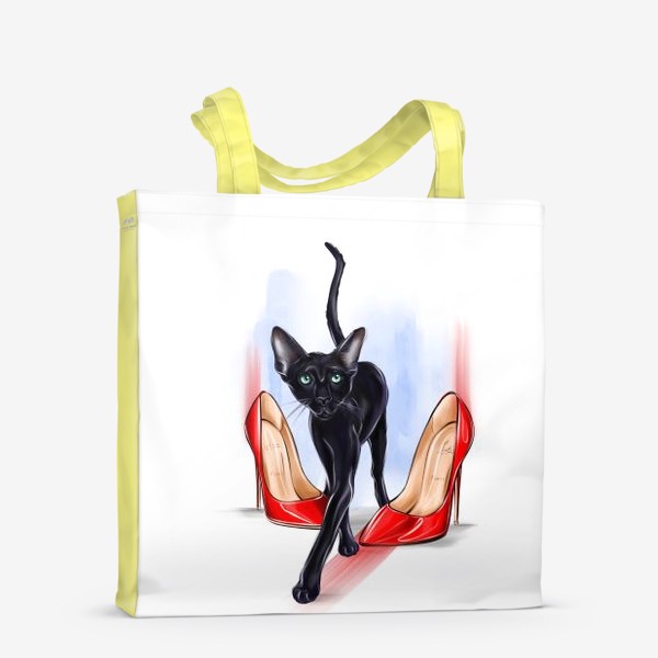 Сумка-шоппер «чёрный fashion котик»