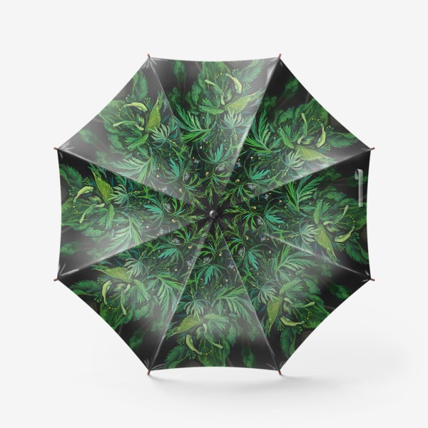 Зонт «Зеленое на черном / Green & black»
