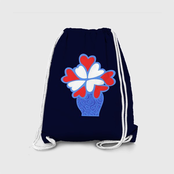 Рюкзак «Цветы-сердечки»