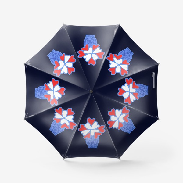 Зонт «Цветы-сердечки»