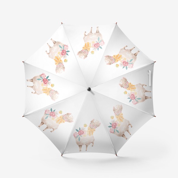Зонт «Лама с цветами»
