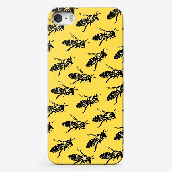 Чехол iPhone «Паттерн "Пчёлы на жёлтом"»