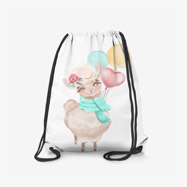 Рюкзак «Милая лама с шариками»