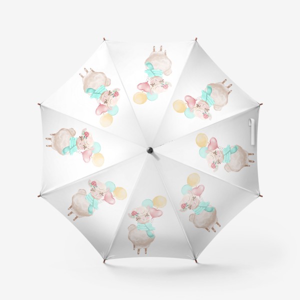 Зонт «Милая лама с шариками»