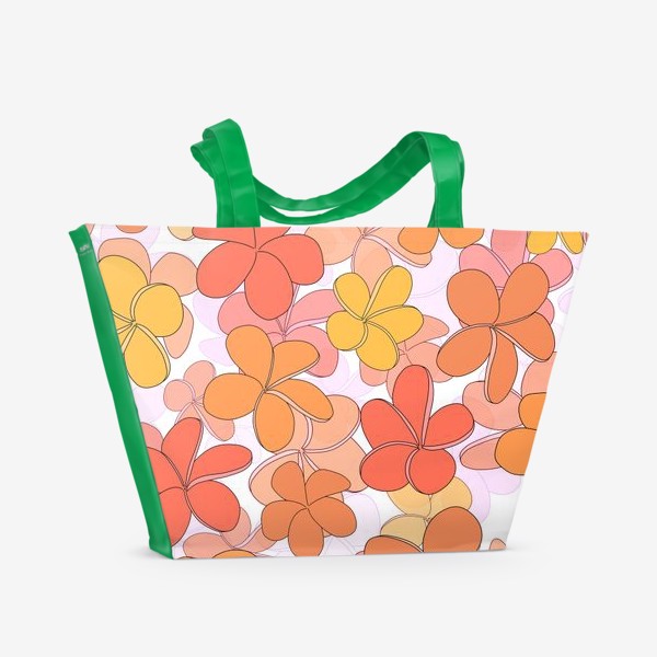 Пляжная сумка &laquo;Цветы тропические паттерн. &raquo;