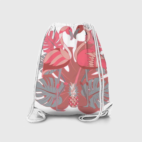 Рюкзак «Два фламинго и ананас»