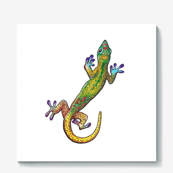 Холст «Зеленый геккон»