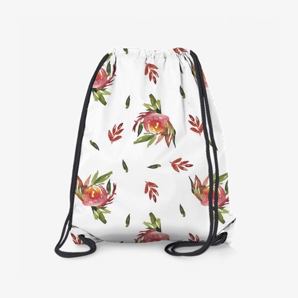 Рюкзак «Паттерн из акварельных цветов»