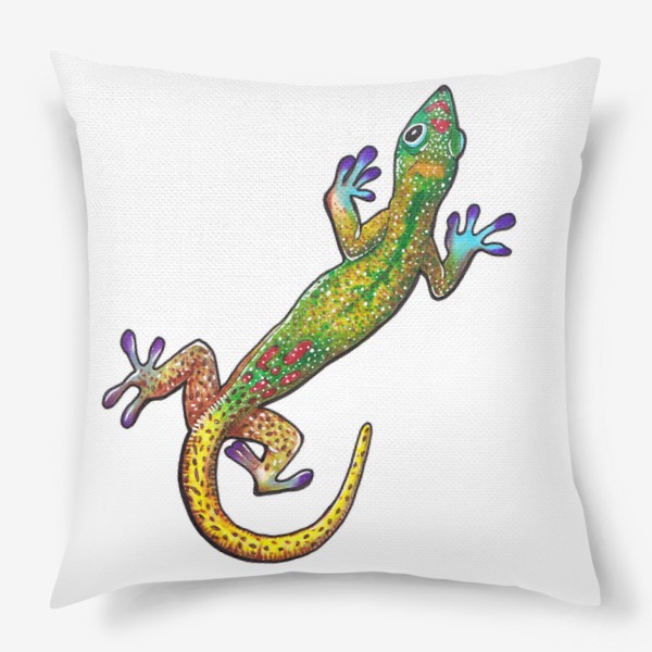 Подушка «Зеленый геккон»