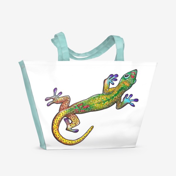Пляжная сумка «Зеленый геккон»