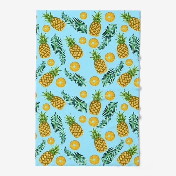 Полотенце «Паттерн ананасы на голубом»