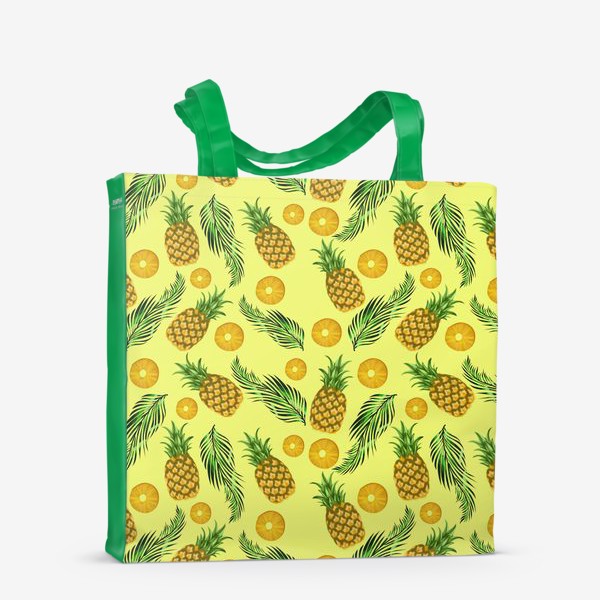 Сумка-шоппер «Паттерн ананасы на желтом»