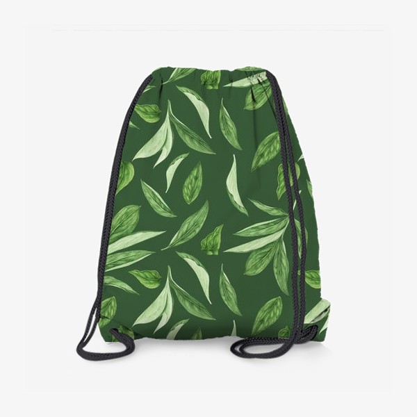 Рюкзак «Листья пиона на зеленом фоне»