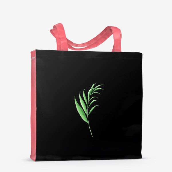 Сумка-шоппер «Лист пальмы на черном фоне»