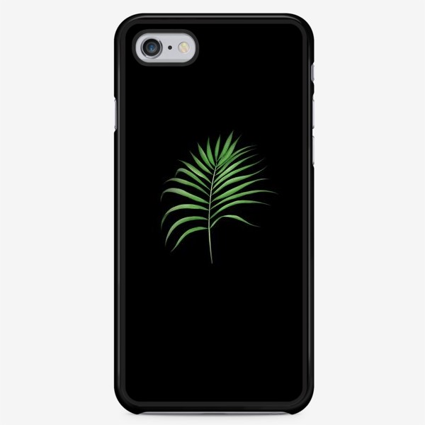Чехол iPhone «Лист пальмы на черном фоне»