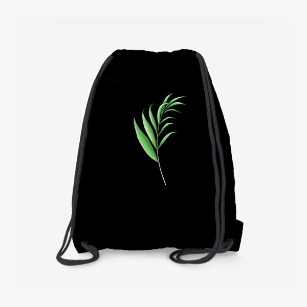 Рюкзак «Лист пальмы на черном фоне»