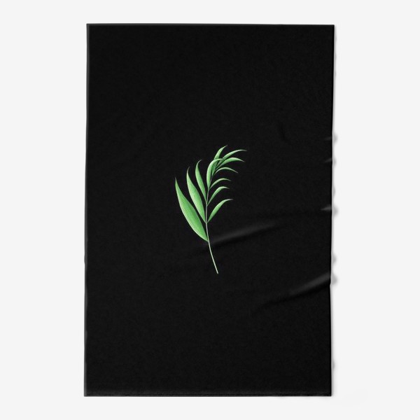 Полотенце «Лист пальмы на черном фоне»