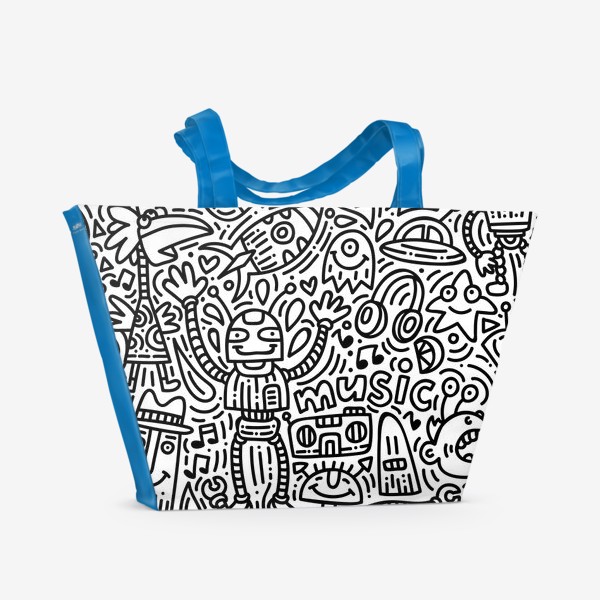 Пляжная сумка «Музыкальные дудлы»