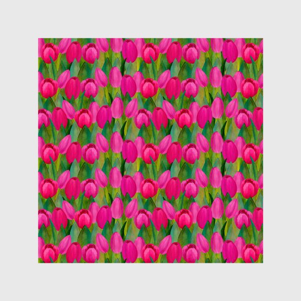 Шторы «Паттерн розовые тюльпаны»