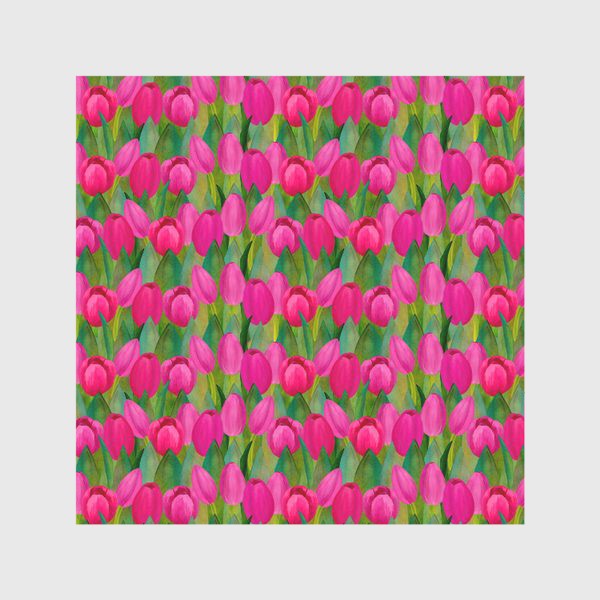 Скатерть «Паттерн розовые тюльпаны»