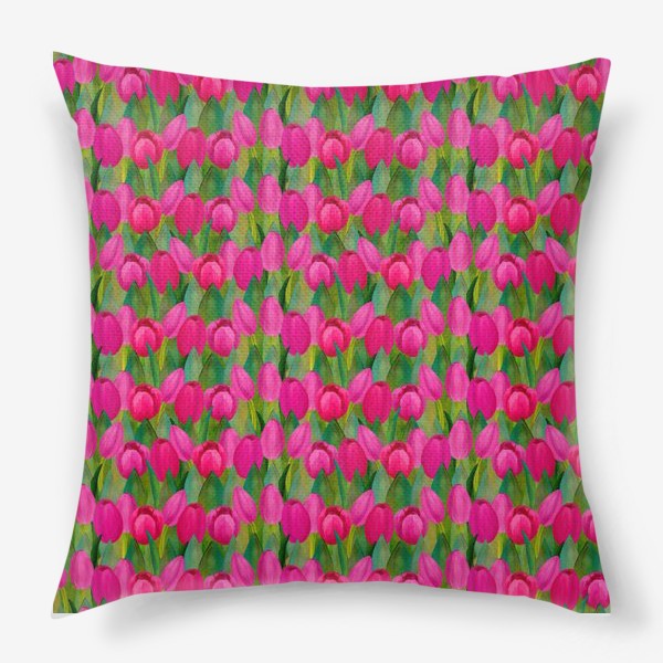 Подушка «Паттерн розовые тюльпаны»